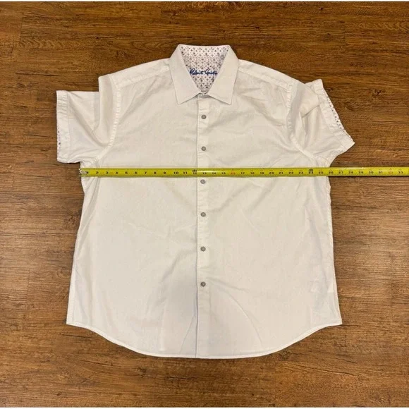 Robert Graham White Classic Fit Geometric Short Sleeve Button Up Shirt Men's 3XL - Picture 7 of 7